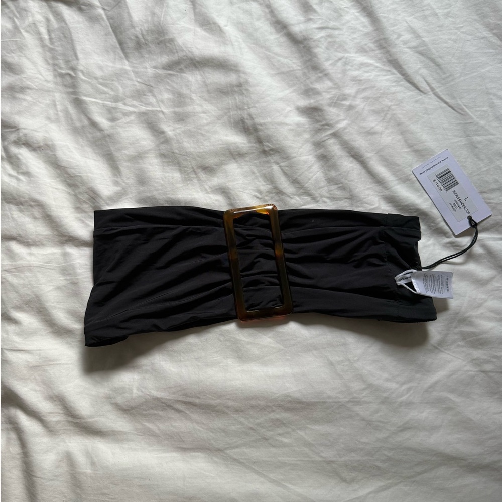 WeWoreWhat Black Bandeau Top with Gold Accent